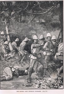 The British Army entering Comassie, illustration from Cassell